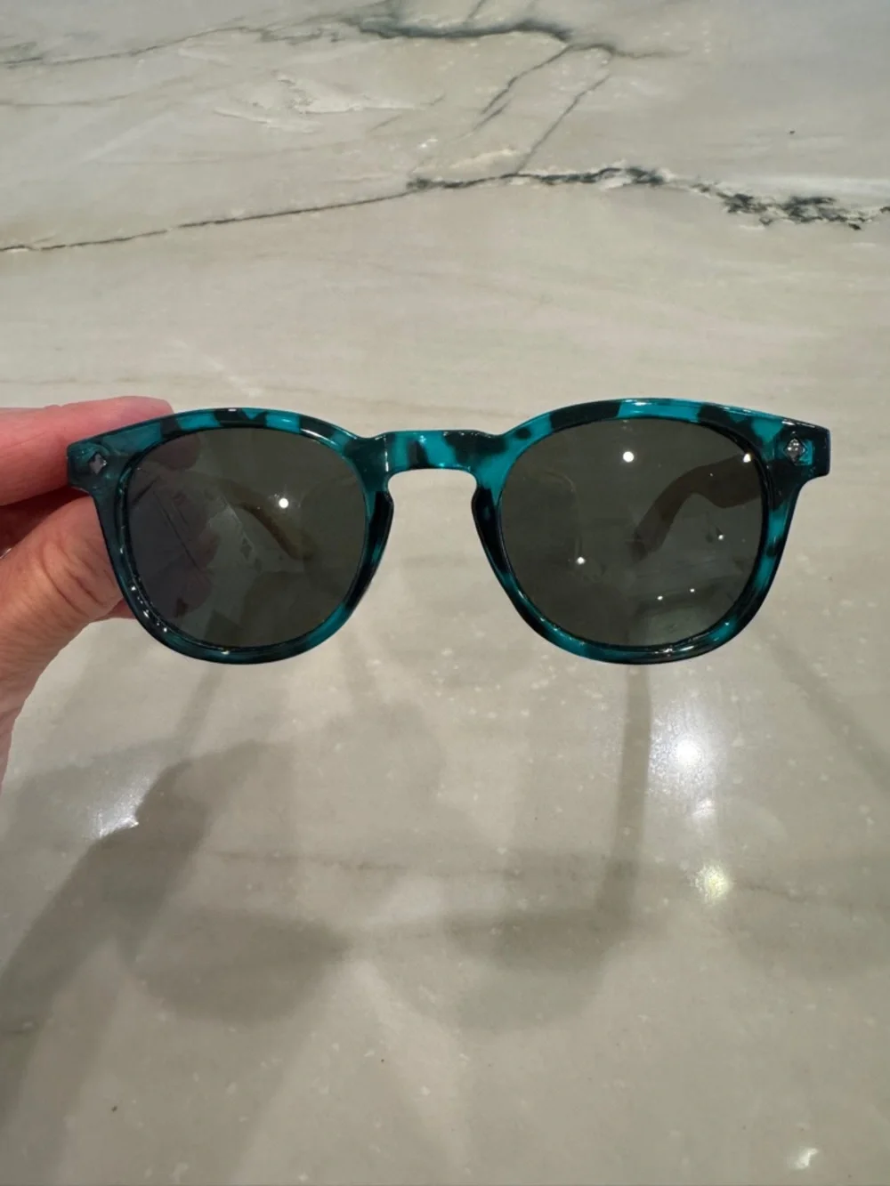 Teal Tortoiseshell Round Sunglasses for toddlers unisex
